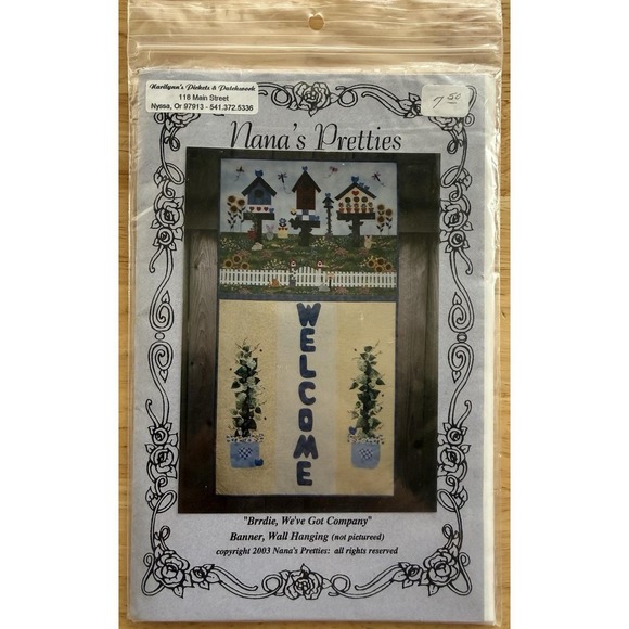 Nana's Pretties Other - NANA'S PRETTIES "Brrdie, We've Got‎ Company" Banner & Wall Hanging Pattern Uncut